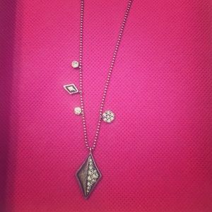 Necklace with pendant and cubic zirconia